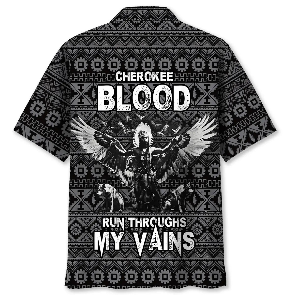 Hawaiian Shirt / Adults / S Native America Cherokee Blood Run Throughs My Vains Hawaiian Shirt