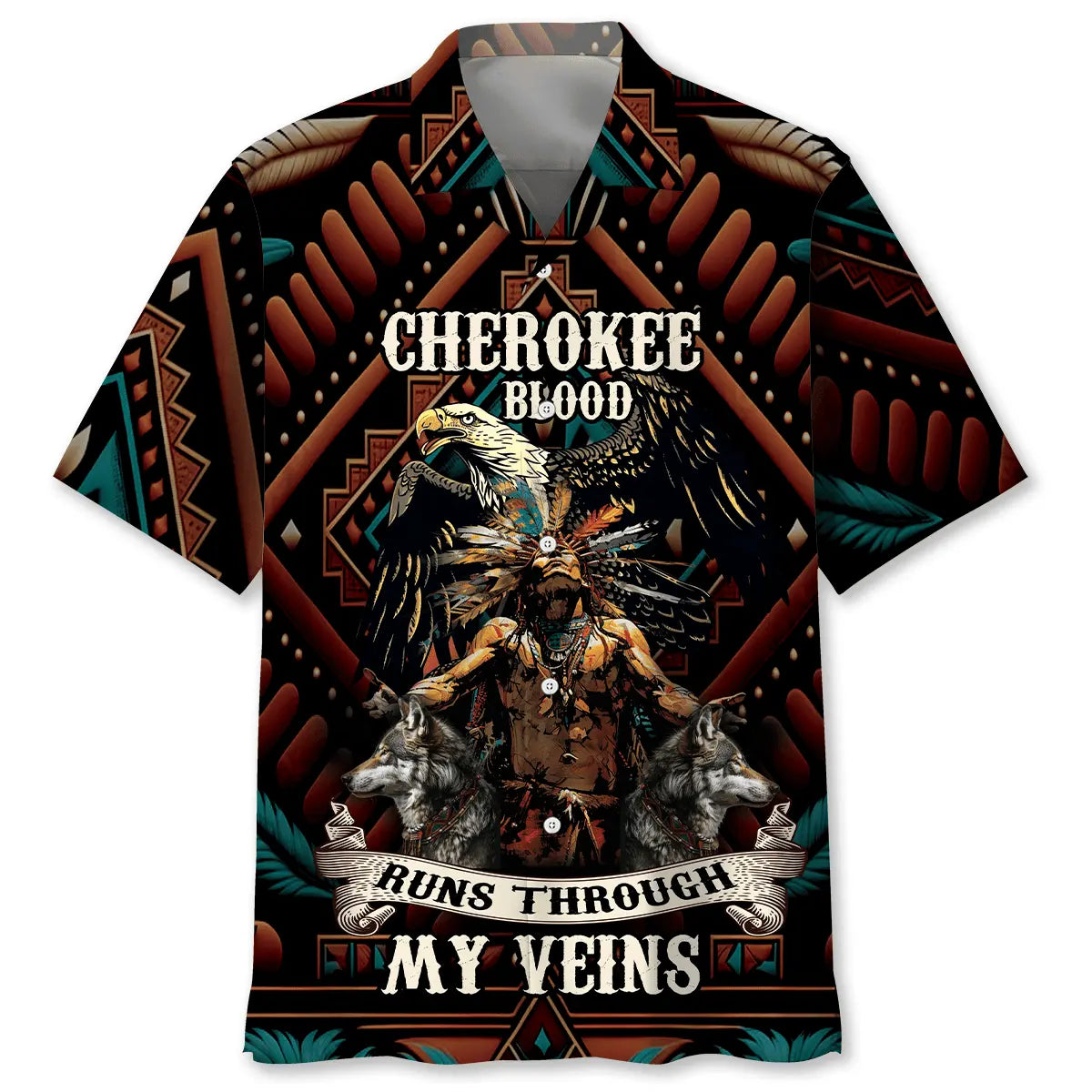Hawaiian Shirt / Adults / S Native American Cherokee Blood Hawaiian Shirt