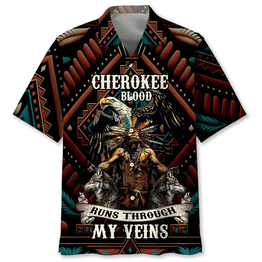 Hawaiian Shirt / Adults / S Native American Cherokee Blood Hawaiian Shirt