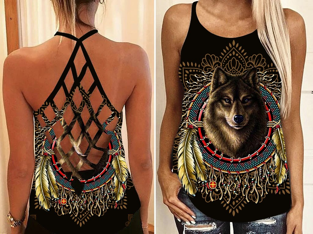 Native Wolf Dreamcatcher Darkness Limited Edition – Hollow Tank Top