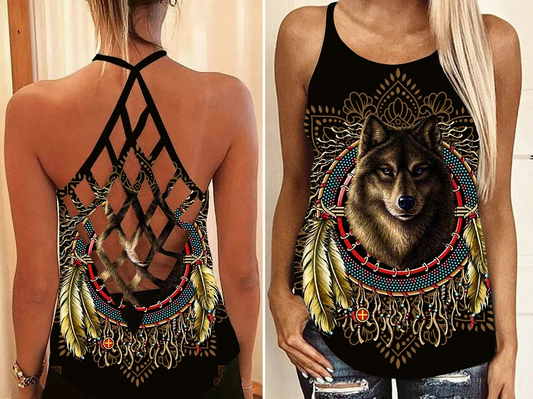 Native Wolf Dreamcatcher Darkness Limited Edition – Hollow Tank Top