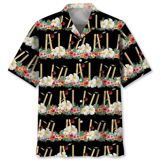 Hawaiian Shirt / Adults / S Nature Cricket Black Hawaiian Shirt