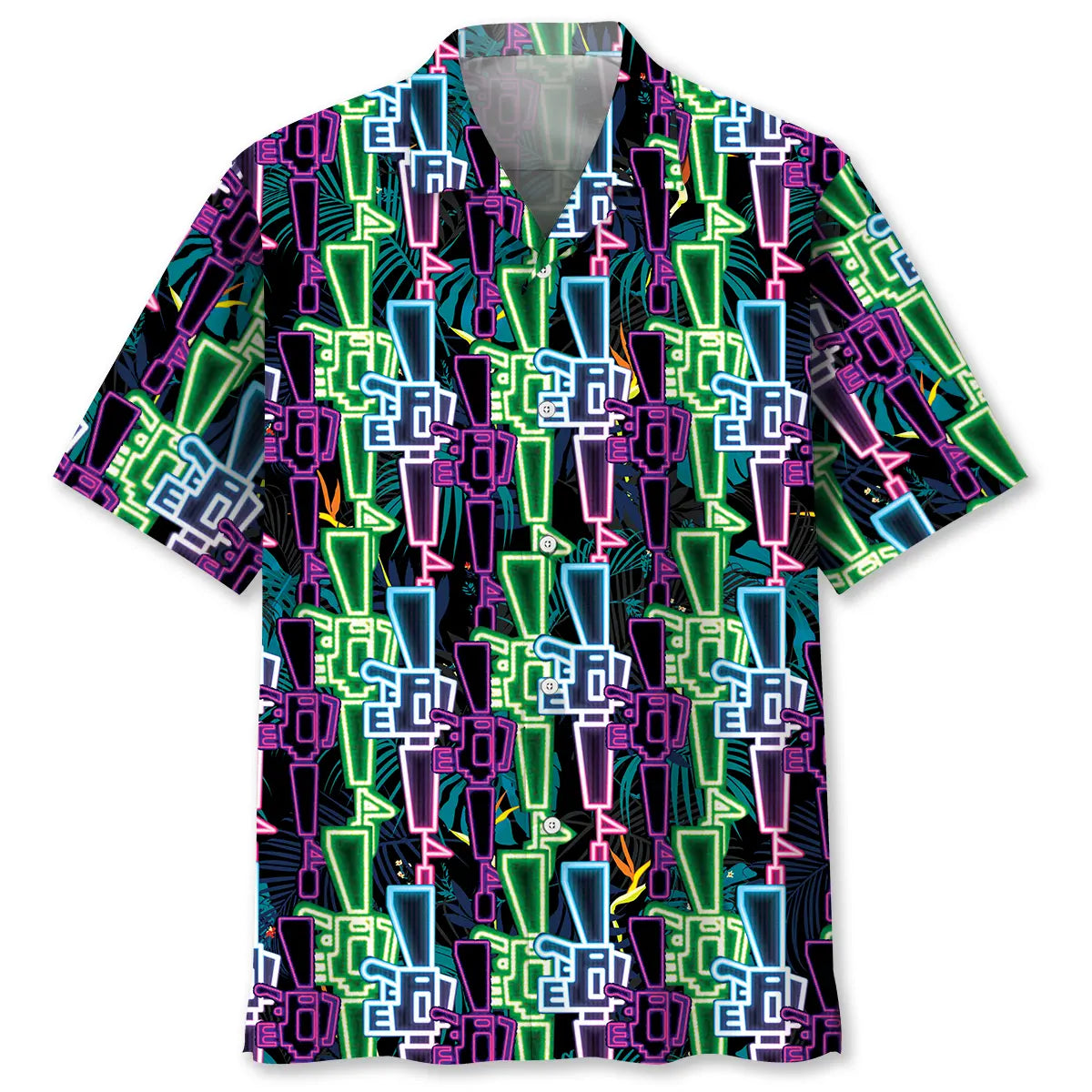Hawaiian Shirt / Adults / S Neon Colorful Guns Hawaiian Shirt