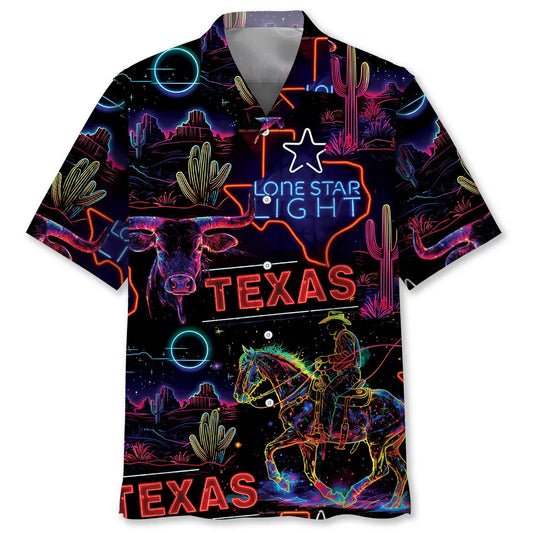 Hawaiian Shirt / Adults / S Neon Don't Mess With Texas Hawaiian Shirt