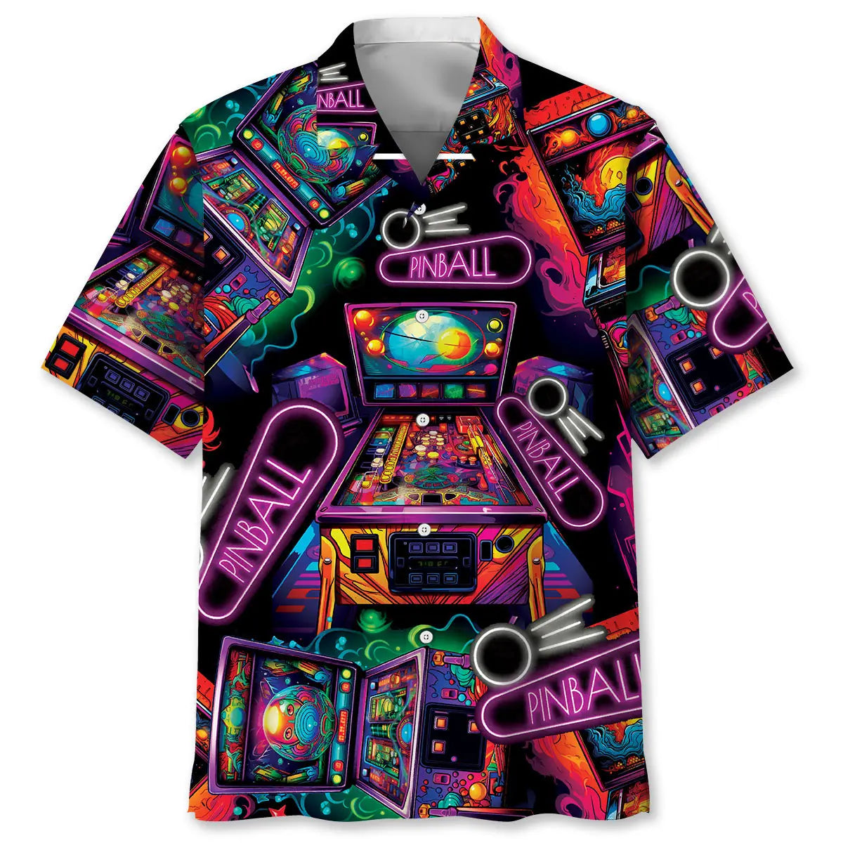 Hawaiian Shirt / Adults / S Neon Pinball Arcade Hawaiian Shirt