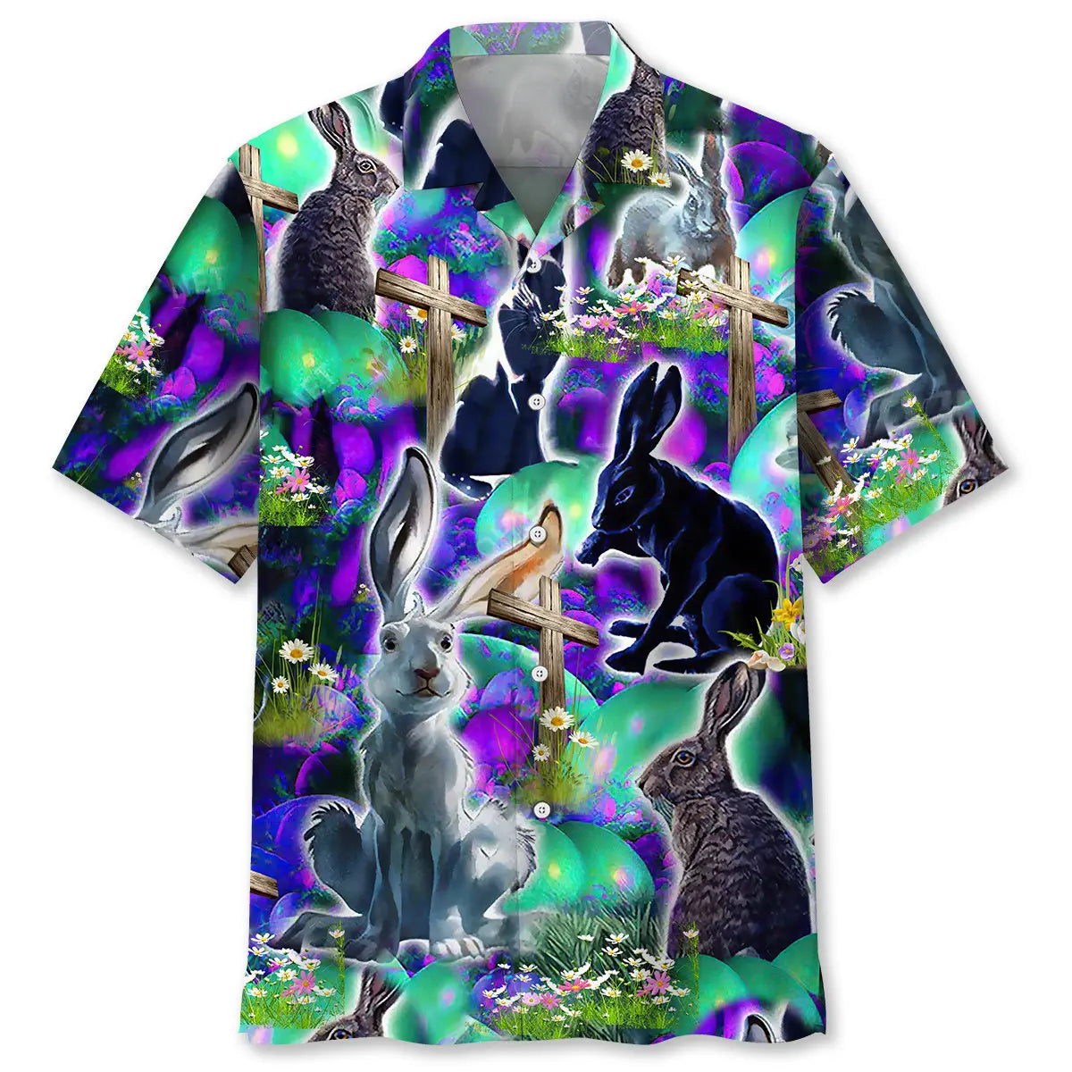 Hawaiian Shirt / Adults / S Neon Style Easter Day Hawaiian Shirt