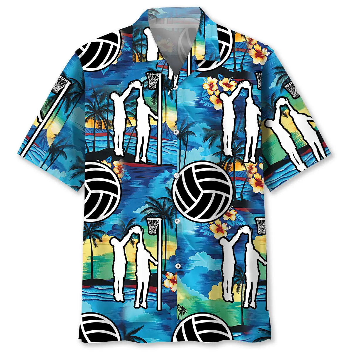 Hawaiian Shirt / Adults / S Netball Beach Hawaiian Shirt