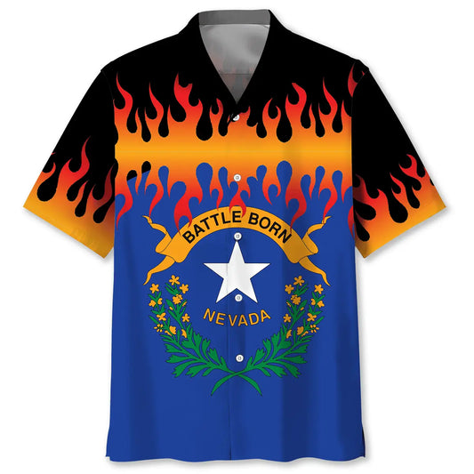 Hawaiian Shirt / Adults / S Nevada State Flames Hawaiian Shirt