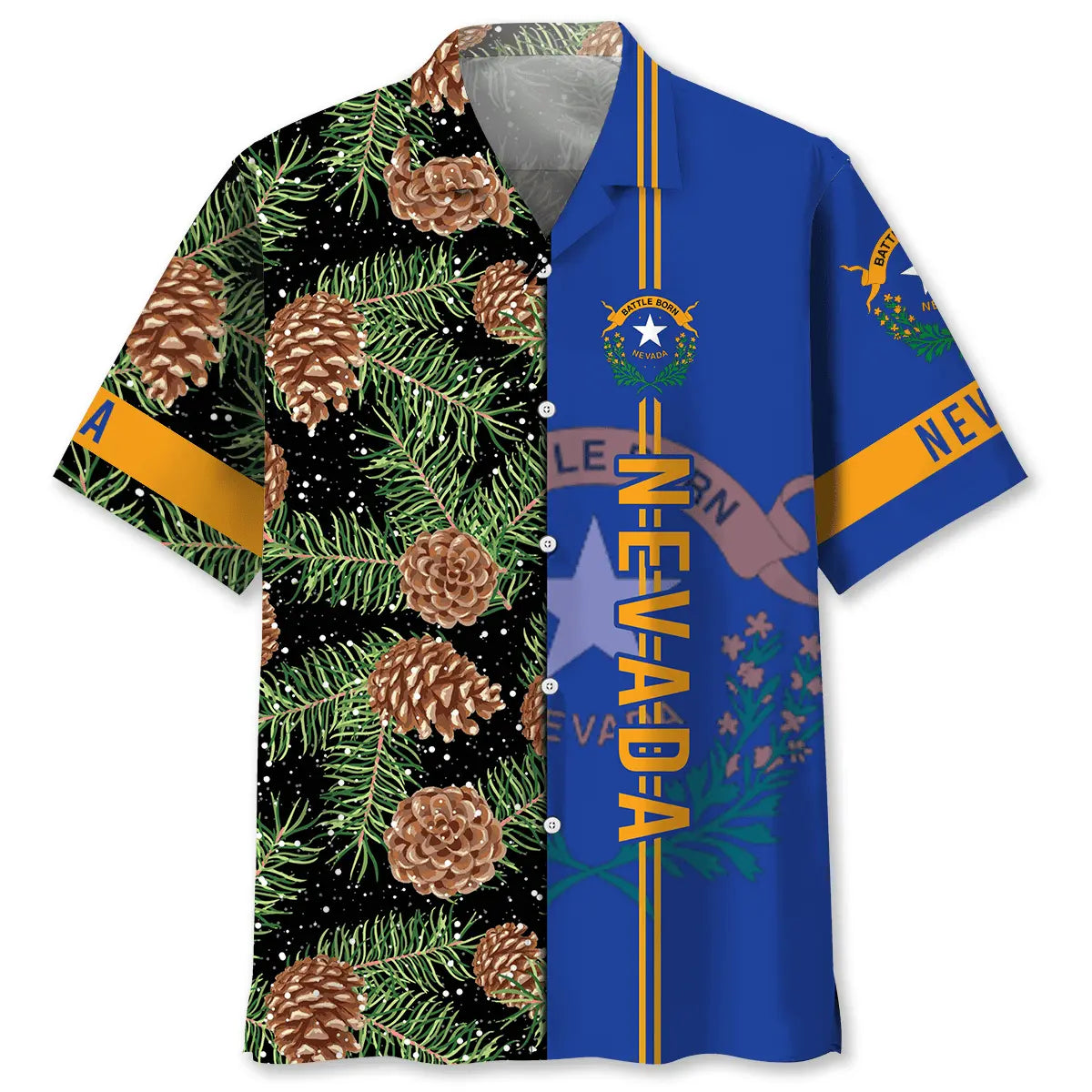 Hawaiian Shirt / Adults / S Nevada The Pine Tree State Hawaiian Shirt