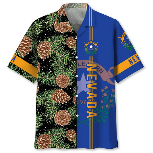 Hawaiian Shirt / Adults / S Nevada The Pine Tree State Hawaiian Shirt