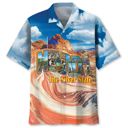 Hawaiian Shirt / Adults / S Nevada The Silver State Hawaiian Shirt