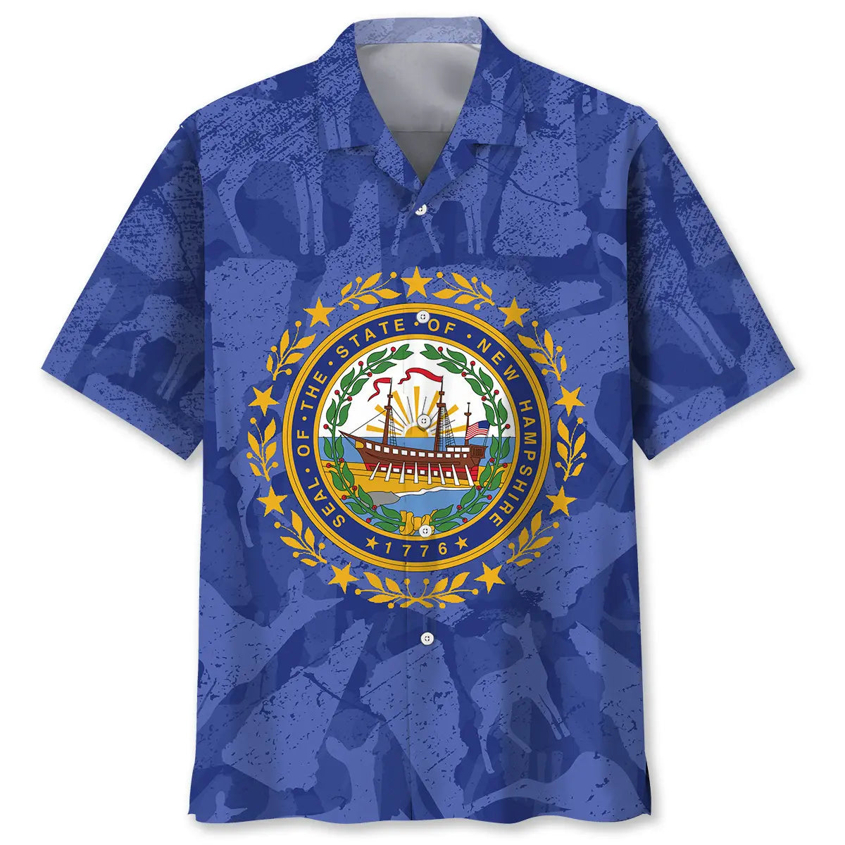Hawaiian Shirt / Adults / S New Hampshire Proud Vintage Hawaiian Shirt