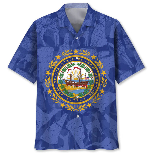 Hawaiian Shirt / Adults / S New Hampshire Proud Vintage Hawaiian Shirt