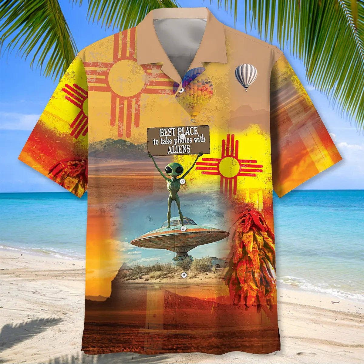 New Mexico Best Place To Take Photo With Aliens Hawaiian Shirt