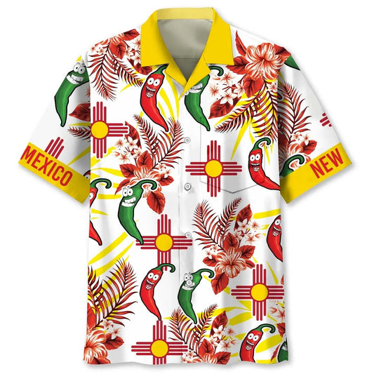 Hawaiian Shirt / Adults / S New Mexico Dancing Chilli Hawaiian Shirt Pocket