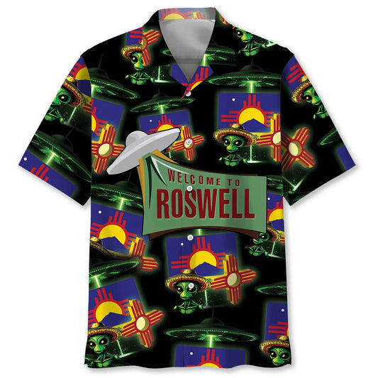 Hawaiian Shirt / Adults / S New Mexico Roswell Alien State Hawaiian Shirt
