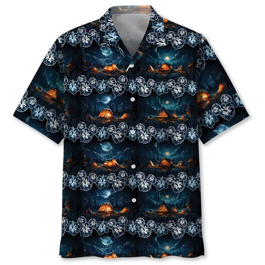 Hawaiian Shirt / Adults / S Night Camping Hawaiian Shirt