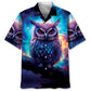Hawaiian Shirt / Adults / S Night Sci-fi Owl Art Hawaiian Shirt