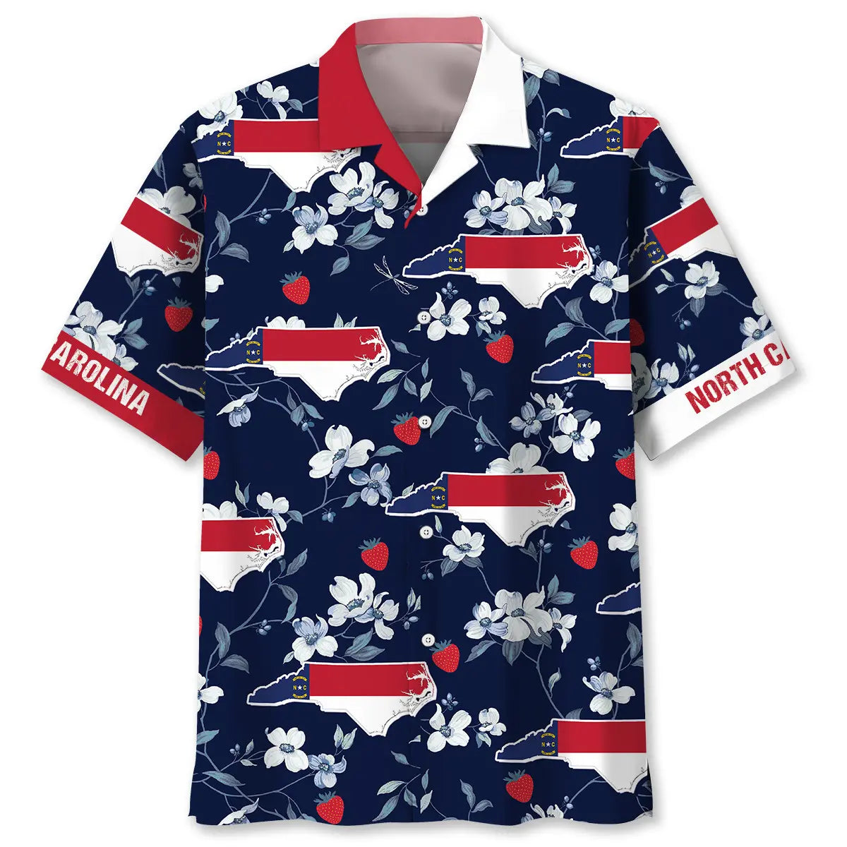 Hawaiian Shirt / Adults / S North Carolina State Blue Hawaiian Shirt
