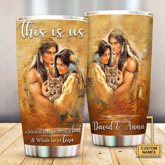 Native Couple Whole Lot Of Love Personalized 20 Oz Tumbler