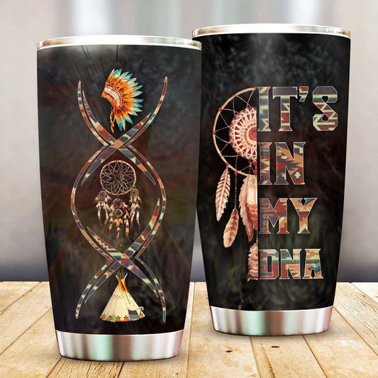 Native It's In My DNA 20 Oz Tumbler For Travel Gifts