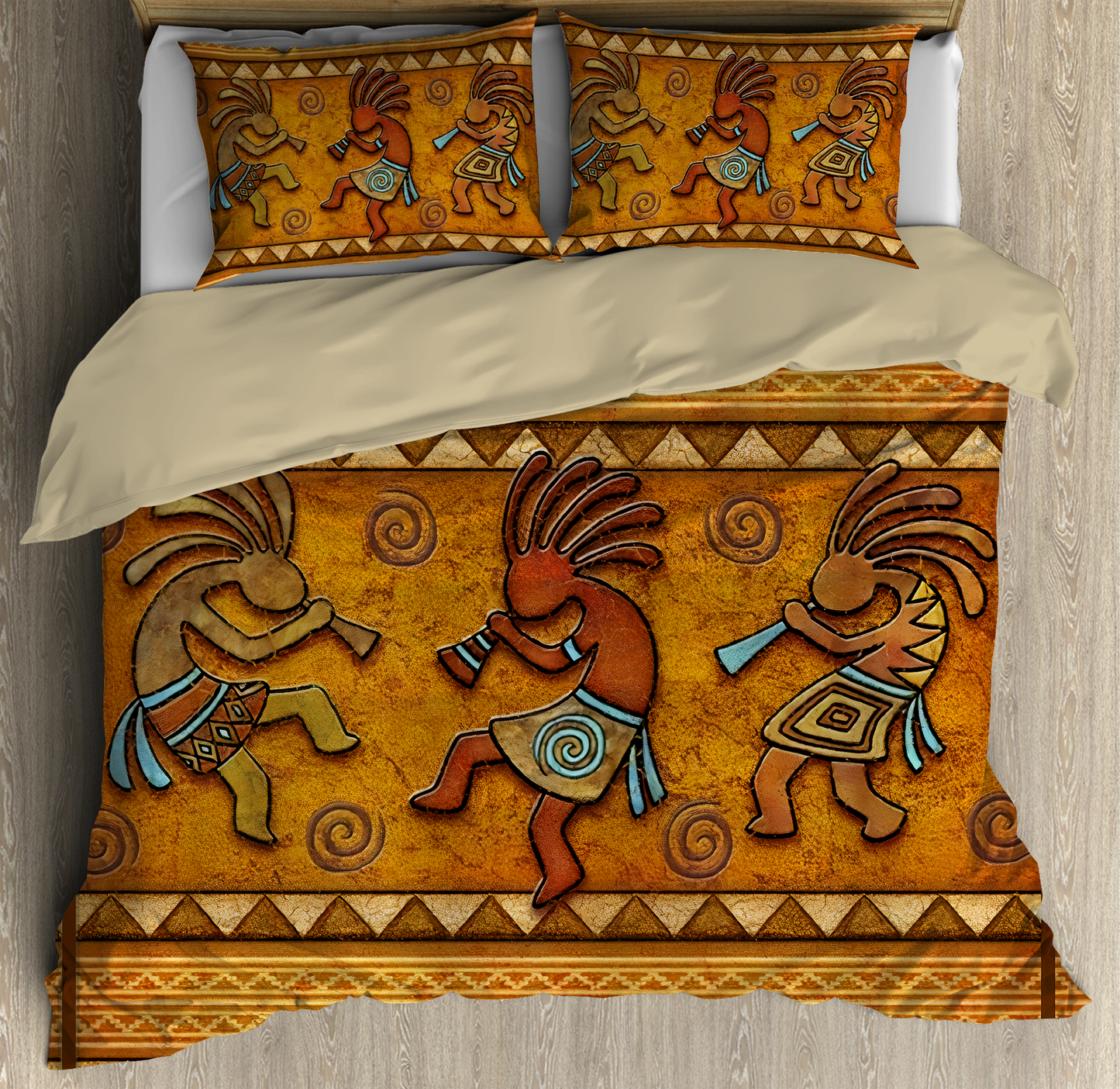 Native American Sign Yellow Bedding Cover For Southwestern Bedroom Decor