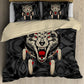 Black And White Native Wolf Bedding Cover For Nature Bedroom Decor