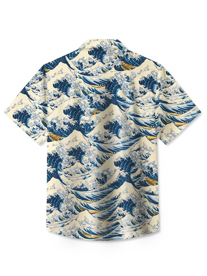 Ocean Wave Beach Vacation Casual Hawaiian Shirt