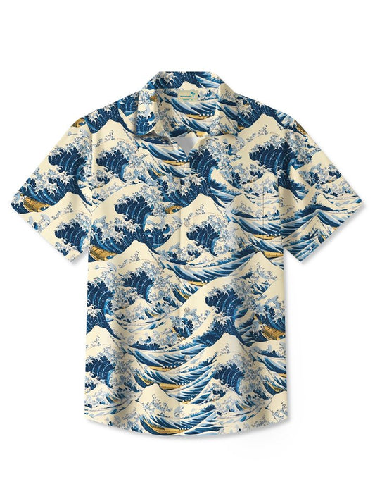 Hawaiian Shirt / Adults / S Ocean Wave Beach Vacation Casual Hawaiian Shirt