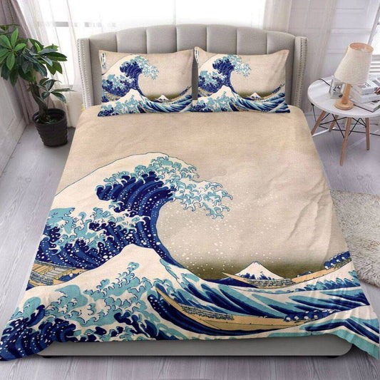 Ocean Wave Bedding Cover For Coastal Bedroom Decor
