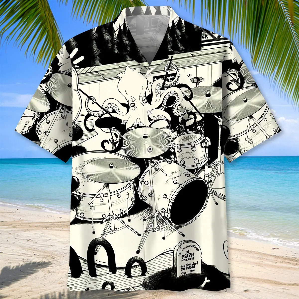 Octopus Drummer Drums Lover Hawaiian Shirt