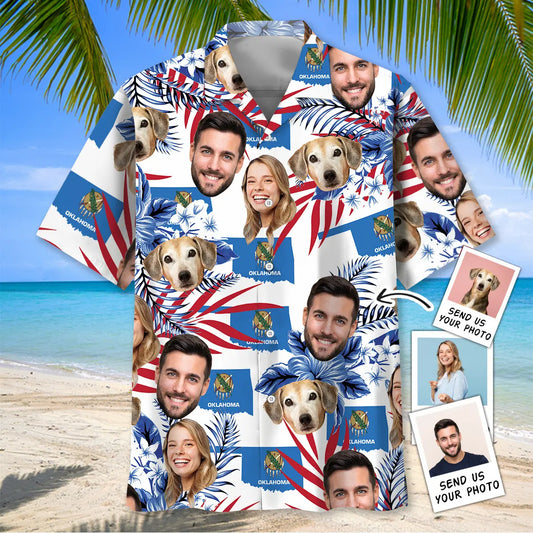 Hawaiian Shirt / Adults / S Oklahoma Family Custom Photo Face Hawaiian Shirt