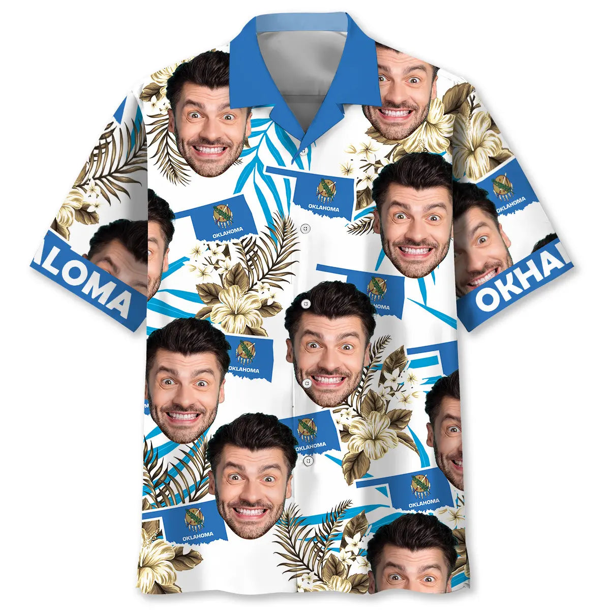 Oklahoma State Custom Photo Face Hawaiian Shirt
