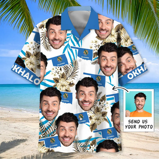 Hawaiian Shirt / Adults / S Oklahoma State Custom Photo Face Hawaiian Shirt