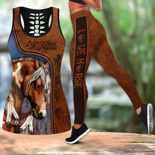 Love Horse Brown 1 – Hollow Tank Top