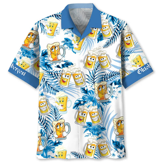 Hawaiian Shirt / Adults / S Oktoberfest Drinking Beer Funny Hawaiian Shirt