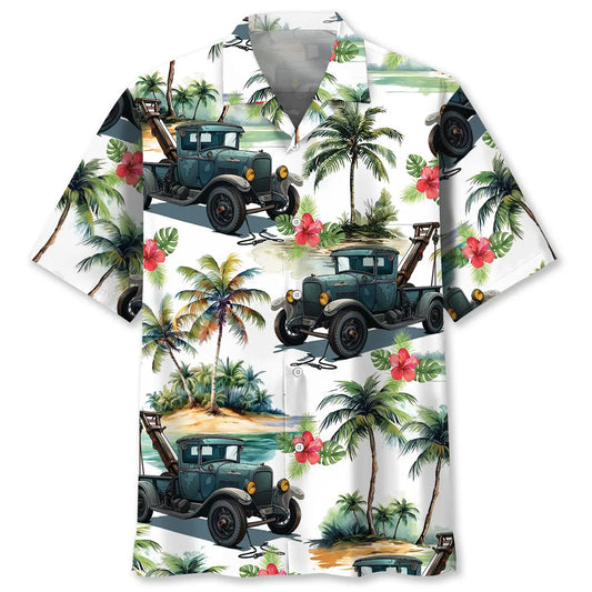 Hawaiian Shirt / Adults / S Old Tow Truck Hawaiian Shirt