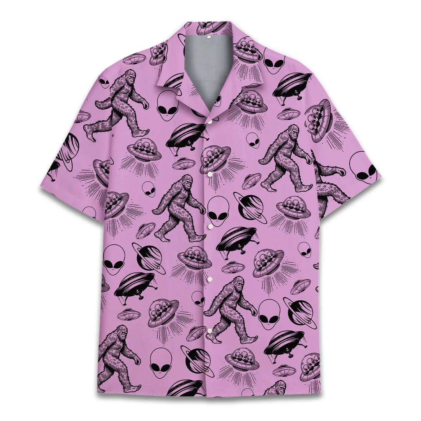 Hawaiian Shirt / Adults / S Bigfoot And Alien Bigfoot Sasquatch Unisex Hawaiian Shirt Aloha Shirt