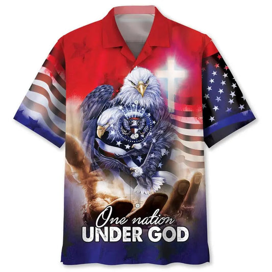 Hawaiian Shirt / Adults / S One Nation Under GOD Hawaiian Shirt
