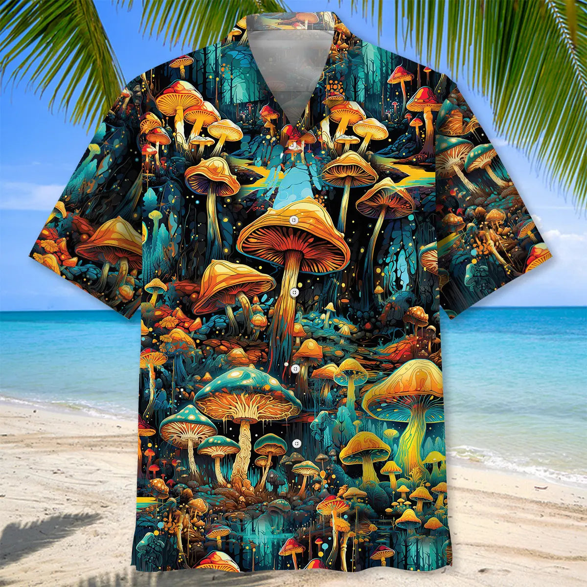 Orange Mushroom Hawaiian Shirt