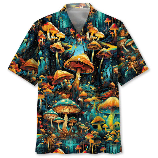 Hawaiian Shirt / Adults / S Orange Mushroom Hawaiian Shirt