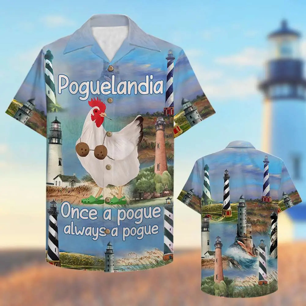 Outer Bank Poguelandia once a pogue always a pogue Unisex Hawaiian Shirt Aloha Shirt Summer Vibe