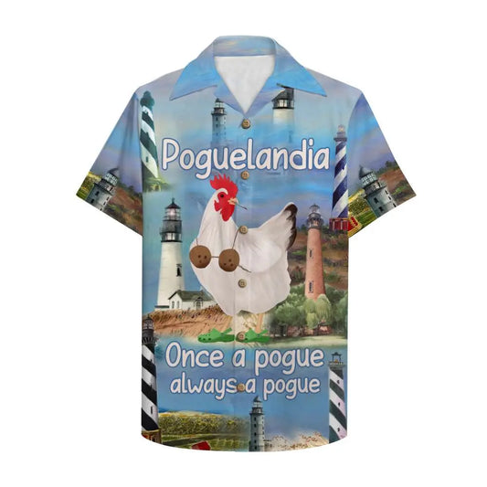 Hawaiian Shirt / Adults / S Outer Bank Poguelandia once a pogue always a pogue Unisex Hawaiian Shirt Aloha Shirt Summer Vibe