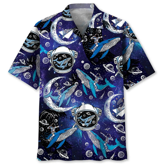 Hawaiian Shirt / Adults / S Outer Space Whale Hawaiian Shirt