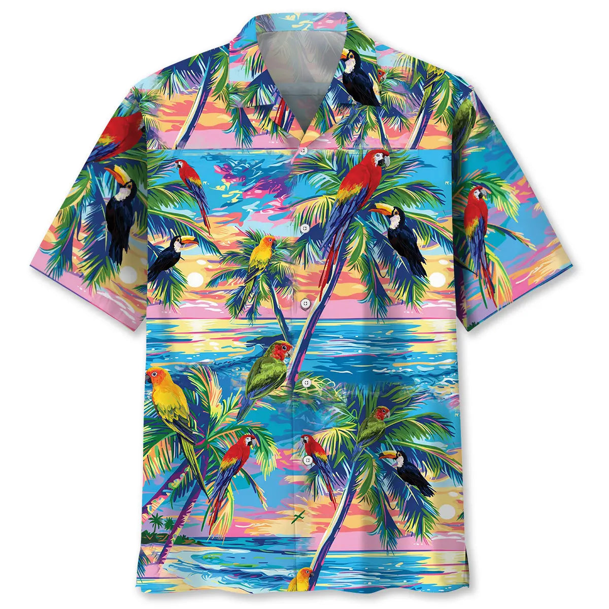 Hawaiian Shirt / Adults / S Parrot Summer Beach Hawaiian Shirt