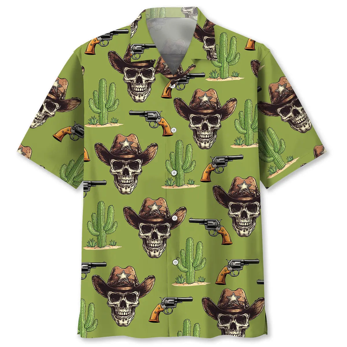 Hawaiian Shirt / Adults / S Pastel Green Cowboy Hawaiian Shirt
