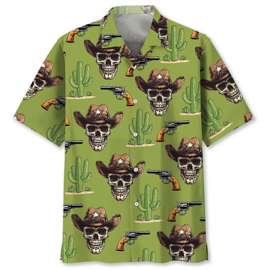 Hawaiian Shirt / Adults / S Pastel Green Cowboy Hawaiian Shirt