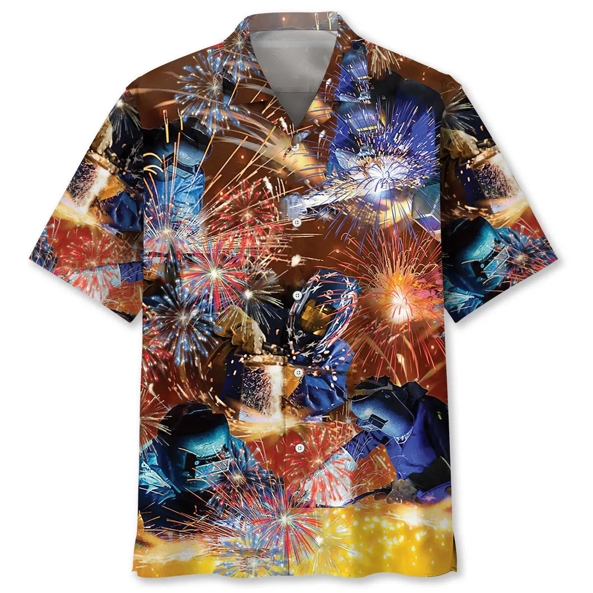 Hawaiian Shirt / Adults / S Patriotic Welder Hawaiian Shirt