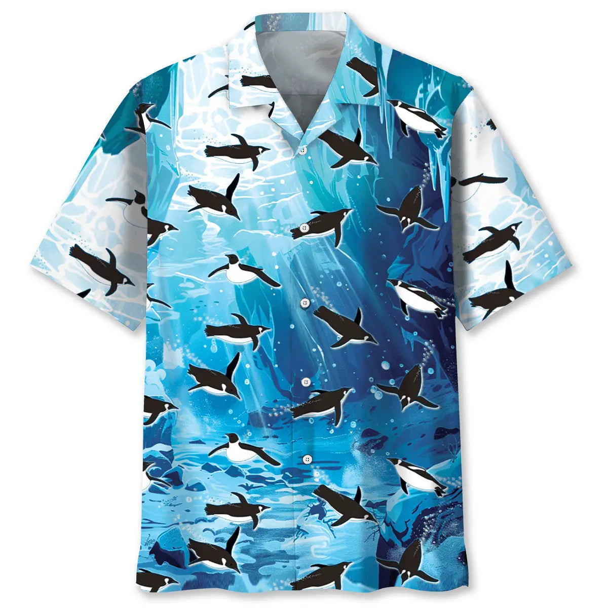 Hawaiian Shirt / Adults / S Penguin Ice Under Water Hawaiian Shirt