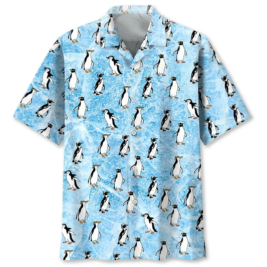 Hawaiian Shirt / Adults / S Penguins Ice Hawaiian Shirt